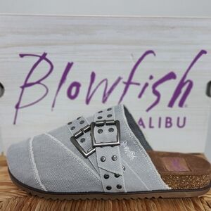 Blowfish Denim Blue Buckle Slip-Ons